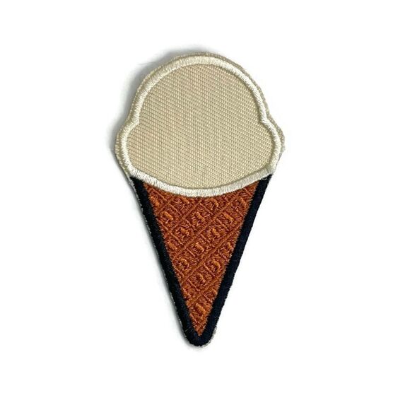 Accessories - Vanilla Ice Cream Waffle Cone Embroidered Patch